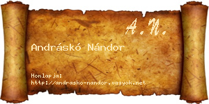 Andráskó Nándor névjegykártya