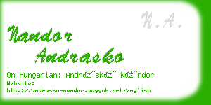 nandor andrasko business card